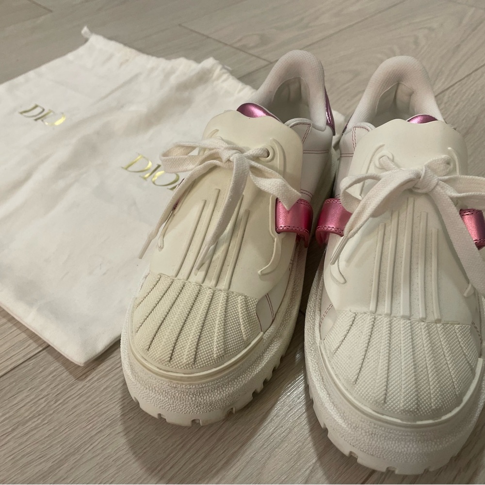 Dior Sneakers with Metallic Pink Accents